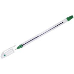 Ручка шариковая Crown "Oil Jell" зеленая, 0,7мм, штрих-код, OJ-500B