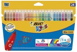 Фломастеры Bic "Kid Couleur" 24 цв., суперсмываемые, вент. колпачок, карт. упак, европодве, 841800