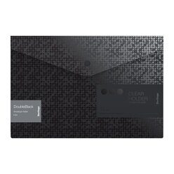Папка-конверт на кнопке Berlingo DoubleBlack, 180мкм, черная, с рисунком, EFb_A4701