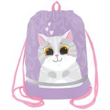 Мешок для обуви 1 отделение Berlingo "Cute cat", 510*400мм, расшир. дно, светоотражающая лента, карман на молнии, MS1003